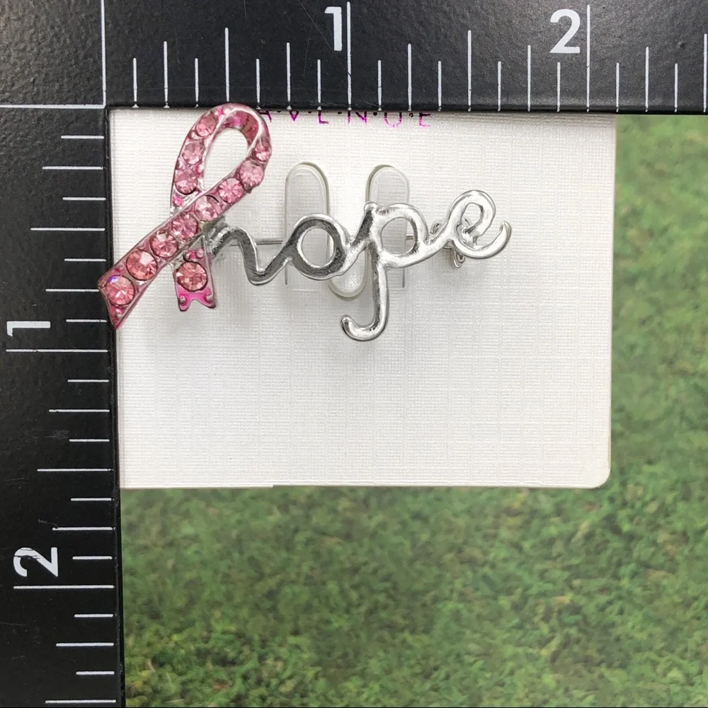 🌼 Hope Pink Ribbon Breast Cancer Pin Brooch